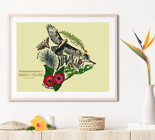 Hawaiʻi Island Matted Print